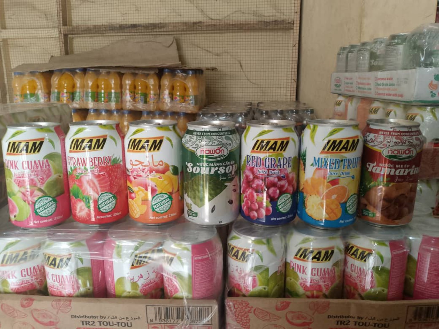 Stock de boissons distribué par TR2 TOU-TOU